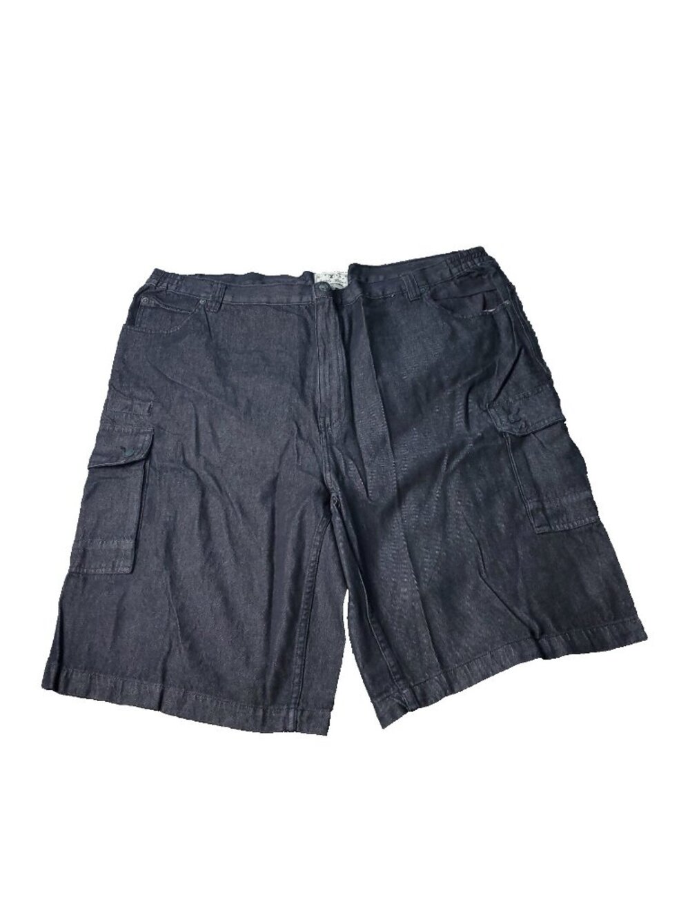 Liberty Blues Cargo Jean Shorts Mens 48 Big Tall Black Denim Elastic y2K Jorts